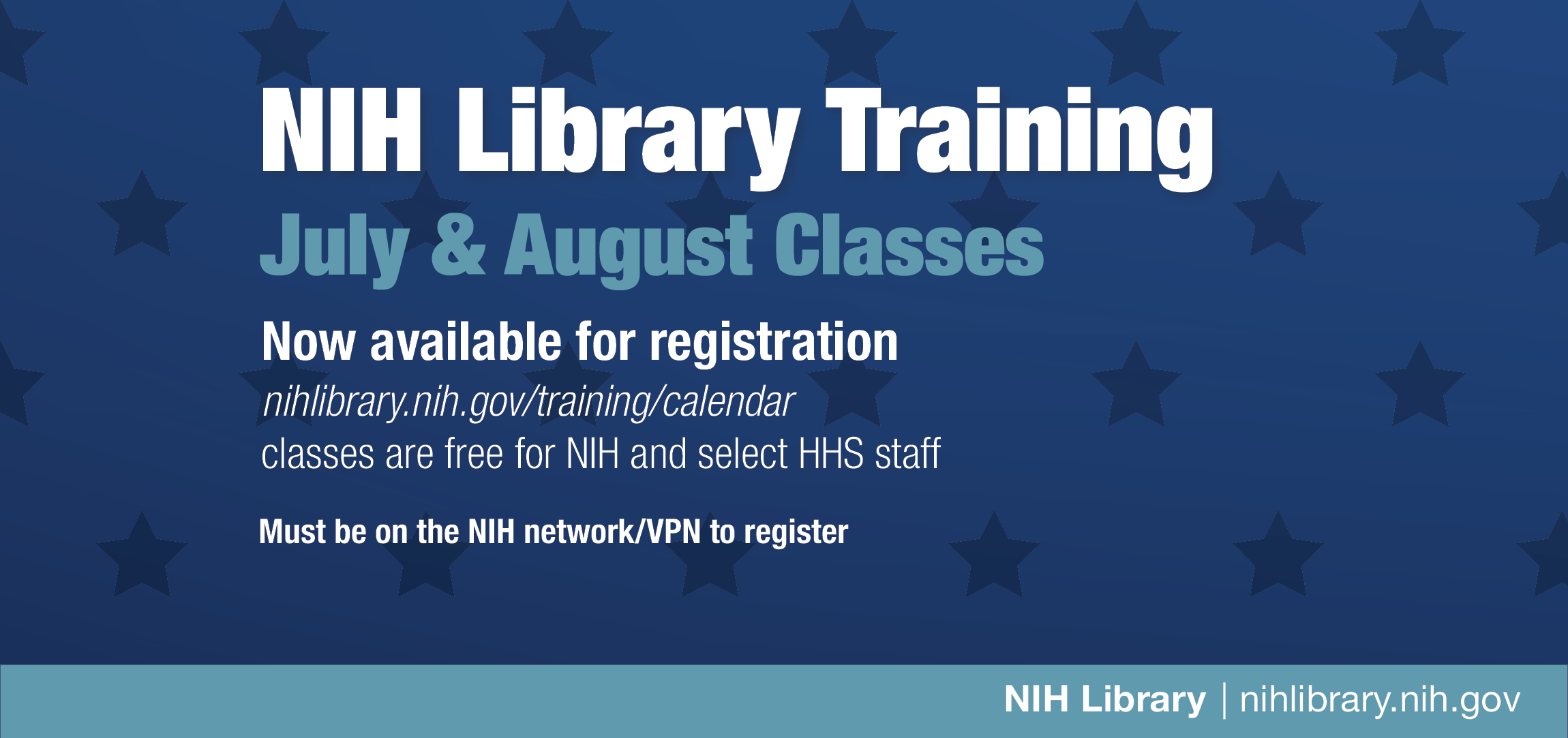NIH Library Training Classes: July and August 2026