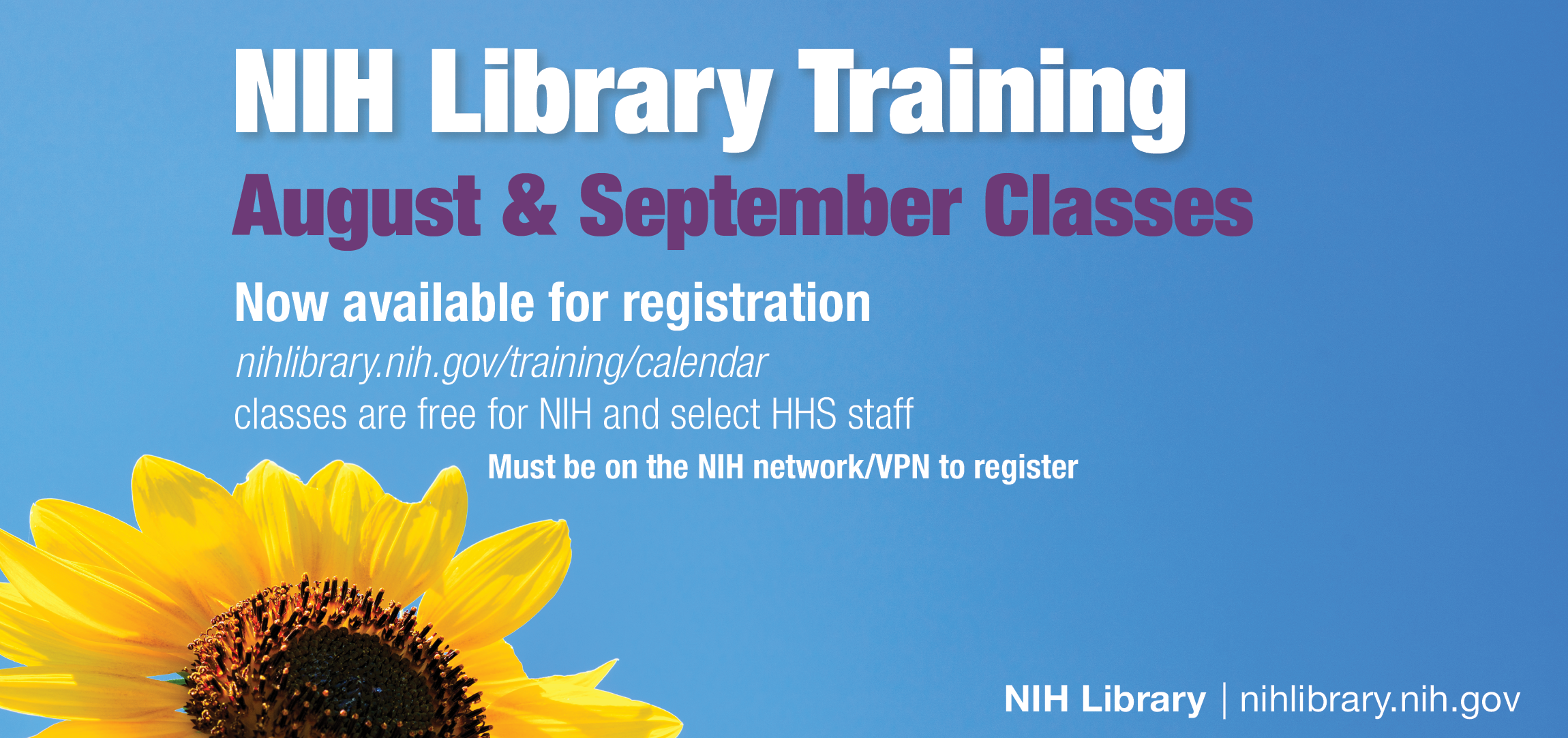 NIH Library Training: August and September