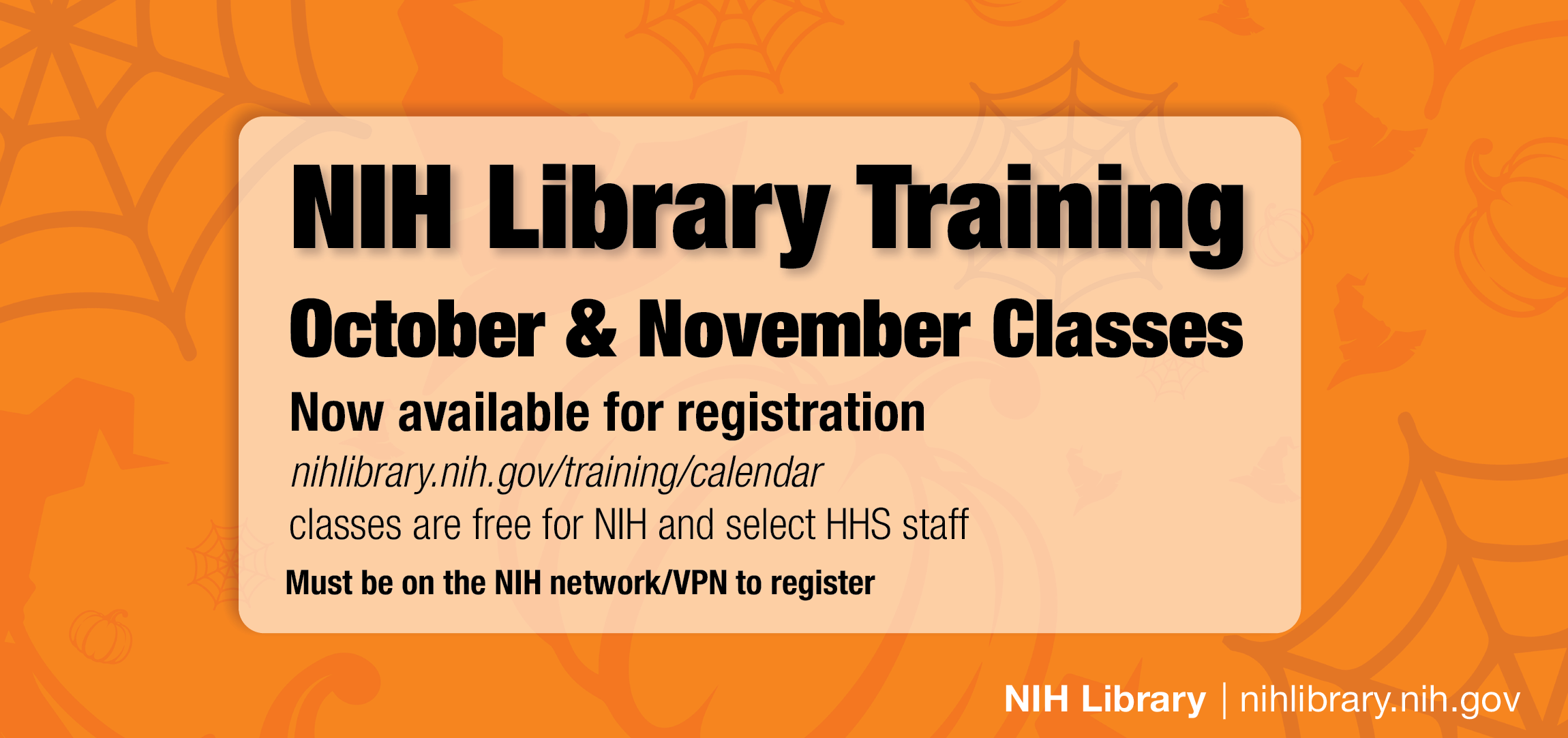 NIH Library Training Classes: October and November