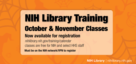 NIH Library Training Classes: October and November